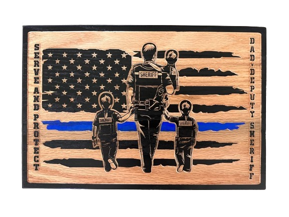 Personalized law enforcement wood plaque